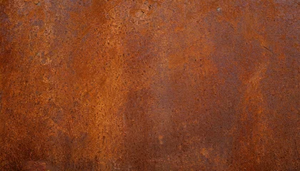 Schilderijen op glas grunge rusty orange brown metal corten steel stone background texture © Alicia