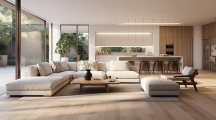 Fototapeta premium Beautiful modern living room with natural light