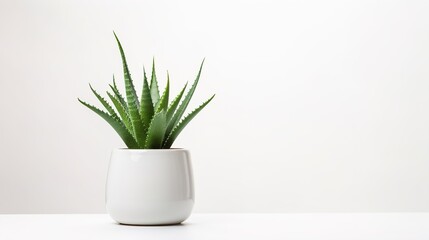 Aloe vera plant in a pot on the table