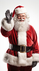 Santa Claus, waving, copy space, social media post.
