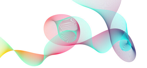 Dynamic gradient colorful flowing wave design element. Abstract wavy lines gradient vector line blend element.	