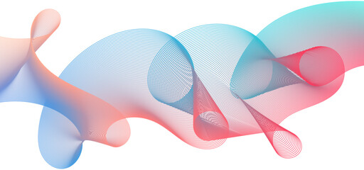 Dynamic gradient colorful flowing wave design element. Abstract wavy lines gradient vector line blend element.	