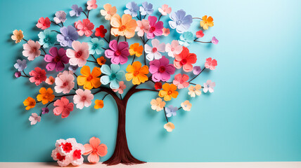 beautiful flowers on color background