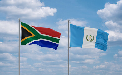 Guatemala and South Africa flags, country relationship concept