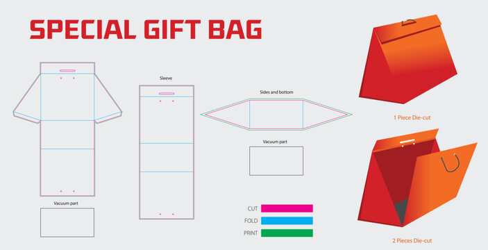 Special Gift Boc Die cut template design vector design element with die-cut artwork