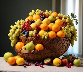 Naklejka na ściany i meble basket of fruits
