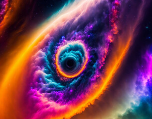 the colorful nebula in space