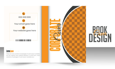 corporate book cover design template with geometric shapes.