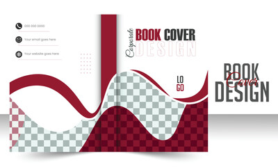 Book cover design template with abstract shape.