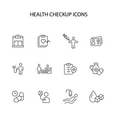 Health checkup icon. vector.Editable stroke.linear style sign for use web design,logo.Symbol illustration.