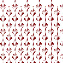 Knitted seamless pattern with toys, Christmas ornaments, vector illustration