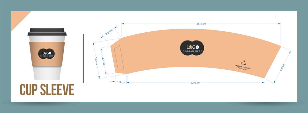  Paper Coffee Cup Sleeve Template sleeve sample 12oz Die Cut - Templates eps die-cut
