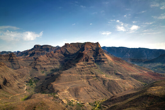 View of part of the mountain range on the island of Gran Canaria.