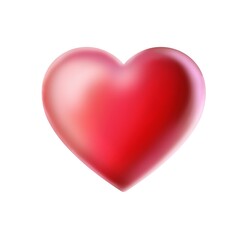 Red heart shape isolated on white 3d