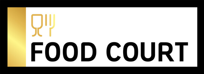 Food court stainless and cladding sign  banner vector design element	