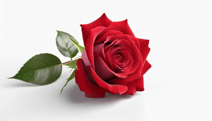Red Rose on a Clean White Background