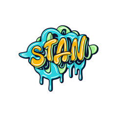 Graffiti lettering typography art illustration