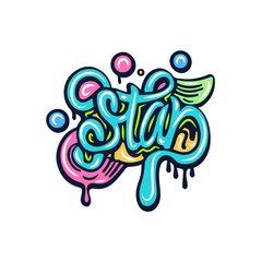 Graffiti lettering typography art illustration