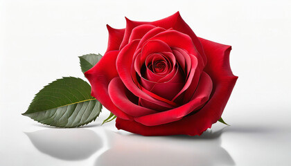 Red Rose on a Clean White Background