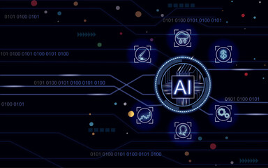 Artificial Intelligence (AI). New Information Technology. AI Infographic learning for robot timeline . AI Generative work for free with text chat online. Artificial intelligence Generate