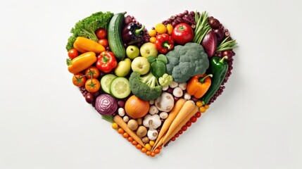 Heart shape made of different vegetables