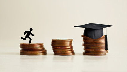 School fees and tuition fees for education, investment and scholarship - obrazy, fototapety, plakaty