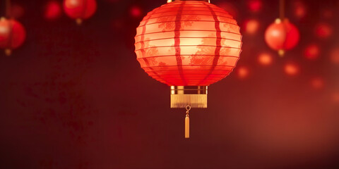 Paper lantern to celebrate Chinese New Year, space for text