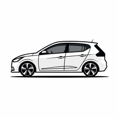 Fototapeta na wymiar Hatchback in cartoon, doodle style. 2d vector illustration in logo, icon style. AI Generative