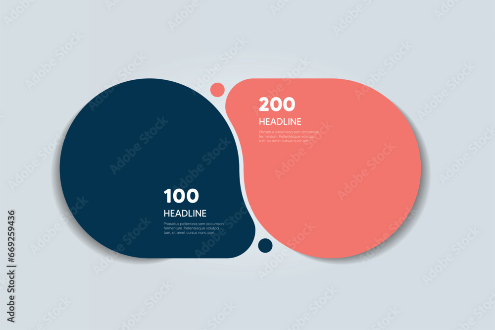 Poster 2 elements scheme, diagram. two connected circles. infographic template.
