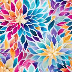 Fototapeta na wymiar Whimsical Morphing: Intricate and Colorful Mandalas Inspired Patterns