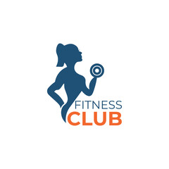 Fitness center or gym logo vector design
