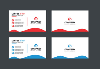 Vector Simple and Clean Corporate Modern Business Card Design