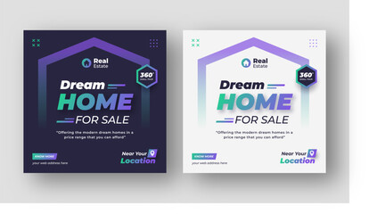 Real estate social media post web banner template