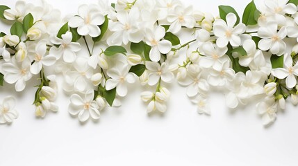 jasmine flowers on white surface