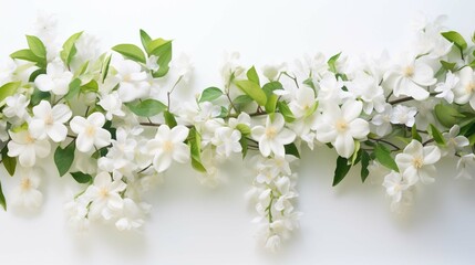 Fototapeta na wymiar jasmine flowers on white surface
