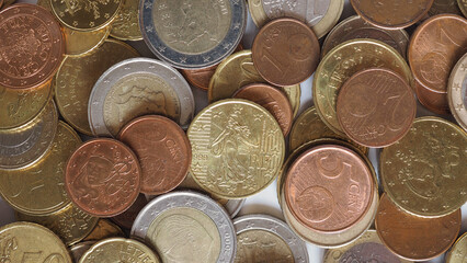 euro coins background - 669261025