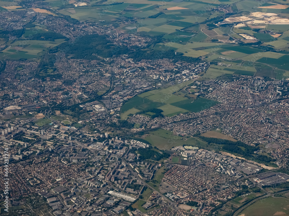 Sticker Aerial view of Paris