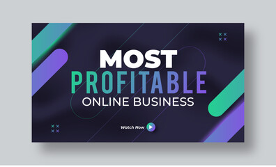 Business youtube thumbnail, video thumbnail or web banner template