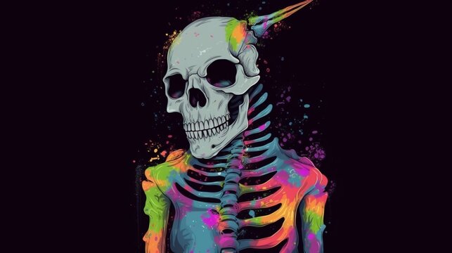 Beautiful vector graphics art of a man skeleton Ai generated art