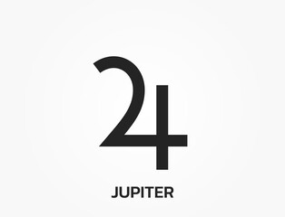 jupiter astrology symbol. zodiac, astronomy and horoscope sign. isolated vector image - obrazy, fototapety, plakaty