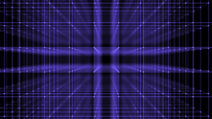 Cube tunel structure or network technology. Infinity style texture. Digital futuristic blue background. Big data visualization. 3D rendering.