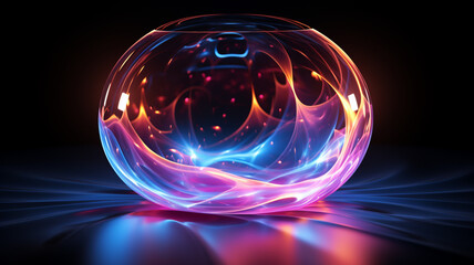 abstract background with glowing sphere