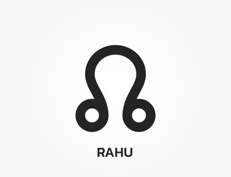 north node rahu astrology symbol. ascending lunar node. zodiac, astronomy and horoscope sign. isolated vector image