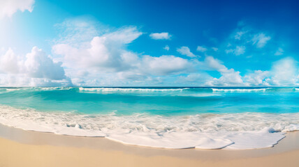 Fototapeta premium beautiful summer beach and palm trees
