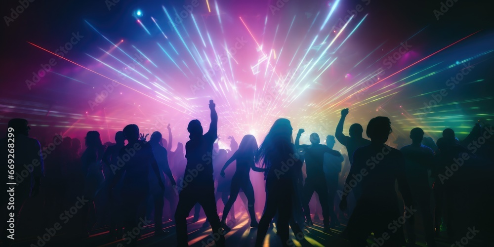 Poster a lively gathering where a group of people are dancing and enjoying themselves. perfect for capturin