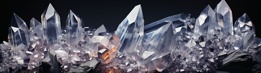A cluster of crystals embedded in a rock, highlighting their geometric beauty.