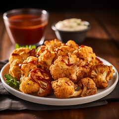 Crispy breaded cauliflower, ai generative