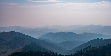 Hazy View of Black Hills in Custer State Park
