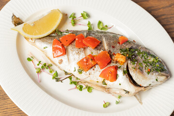 baked dorado fish with vegetables