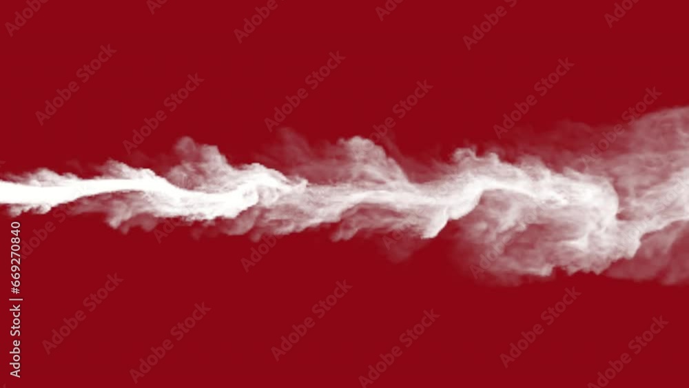 Poster simulation of white smoke on a red background. footage for creating an intro. motion animation.